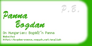 panna bogdan business card